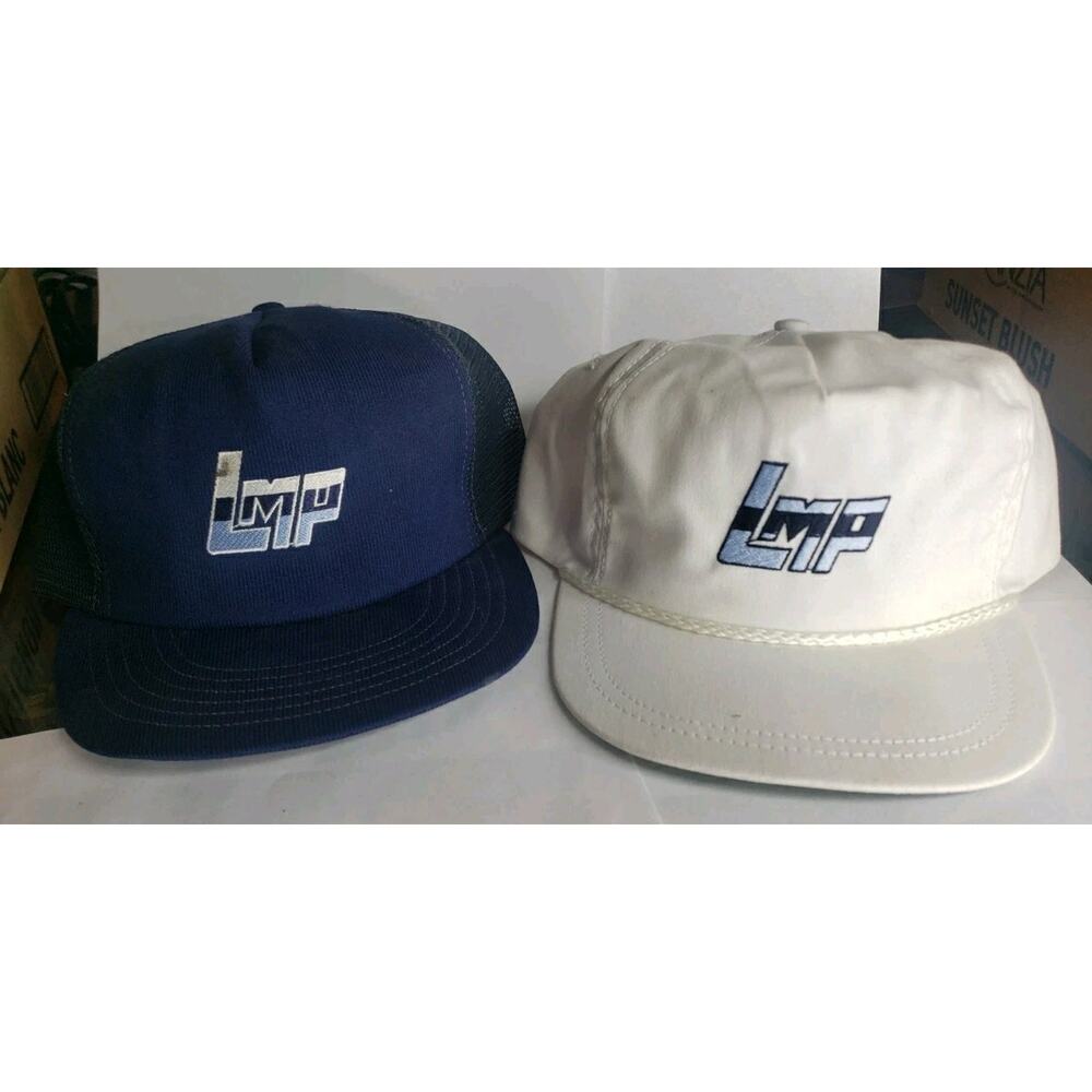 Lot Of 2 LMP Steel Wire Embroidered Logo Promo Hat Men's Strapback Baseball Cap